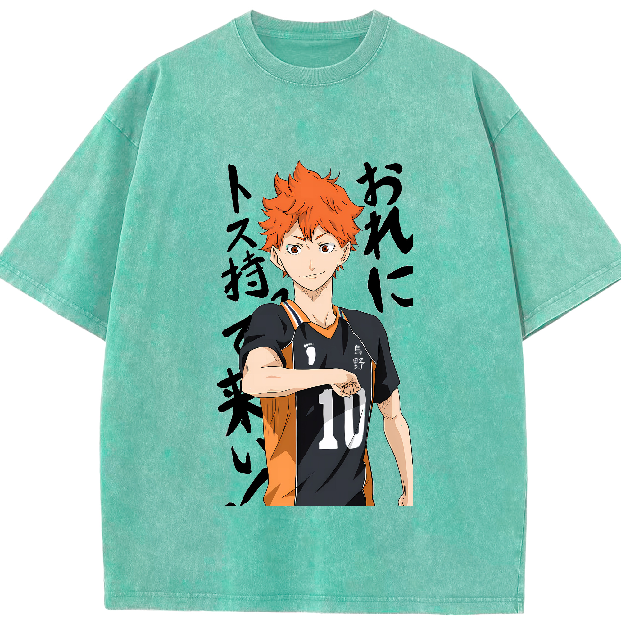 （画像用） ハイキュー!! Haikyu!! 綿100% ヴィンテージ風 半袖Tシャツ（フロントプリント）